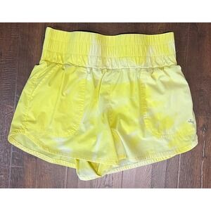 JoyLab Womens Yellow Tie Dye High Rise Smocked Waist Athletic Shorts Medium